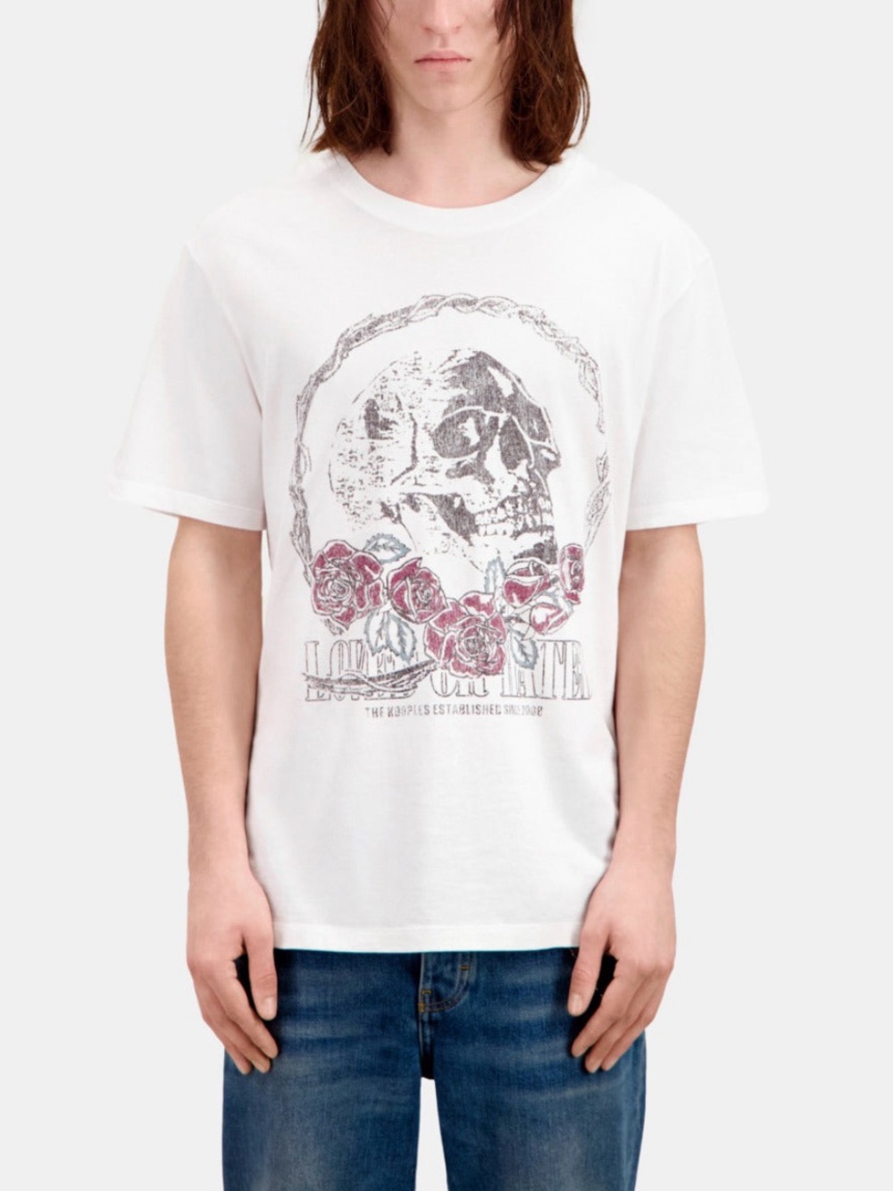 The Kooples Skull Roses Graphic T-Shirt Love or Hated Size M/L